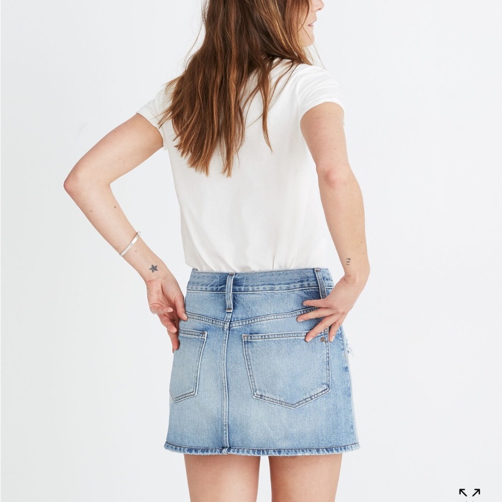 Madewell denim Skirt in Glencrest Wash: Rip and Repair Edition 27 new - Picture 3 of 9